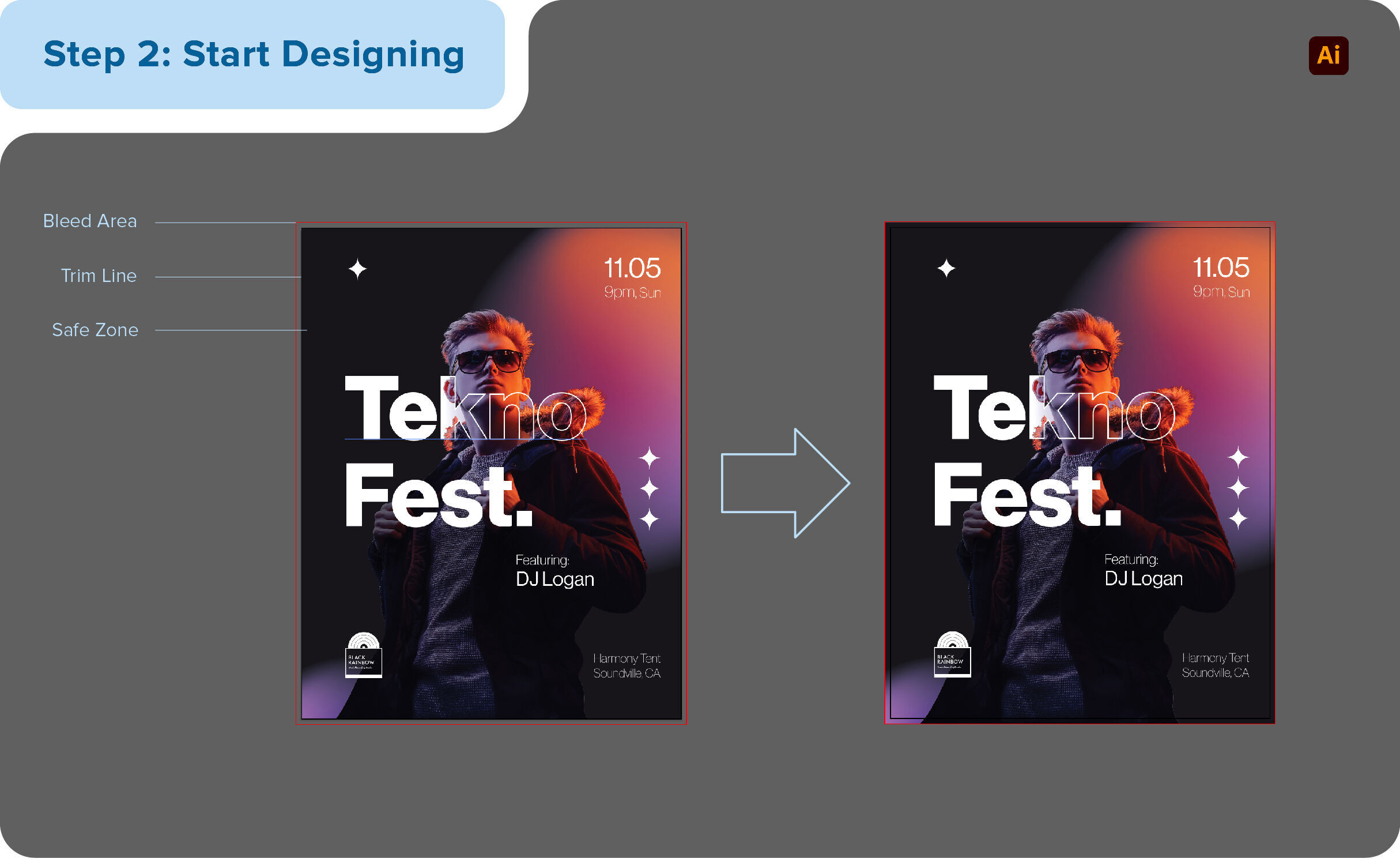 Adding safe zones in Adobe Illustrator